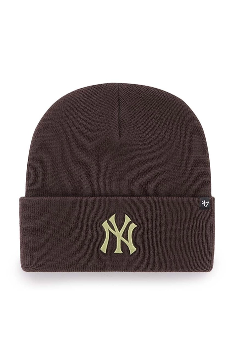 Шапка 47brand MLB New York Yankees цвет коричневый