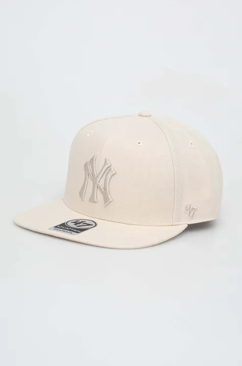 Καπέλο 47brand MLB New York Yankees χρώμα: μπεζ