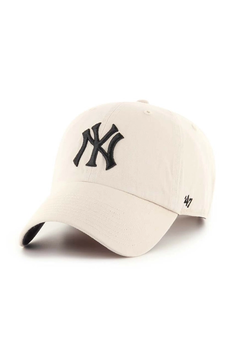 47brand czapka z daszkiem MLB New York Yankees kolor beżowy z aplikacją