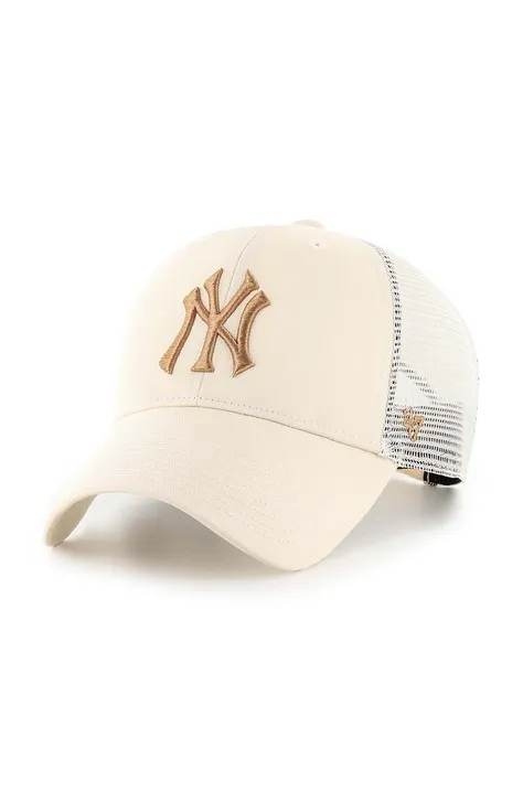 47brand czapka z daszkiem MLB New York Yankees kolor beżowy z aplikacją