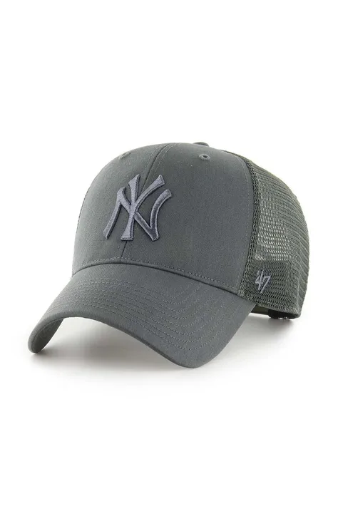 Кепка 47brand MLB New York Yankees колір сірий з аплікацією