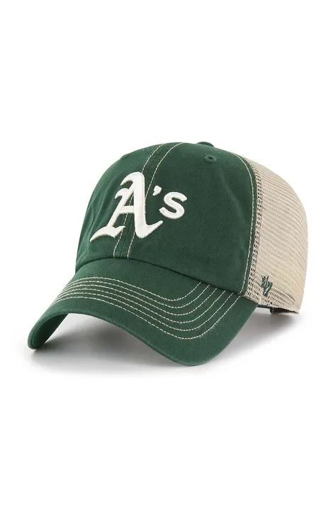 Kapa s šiltom 47brand MLB Oakland Athletics zelena barva