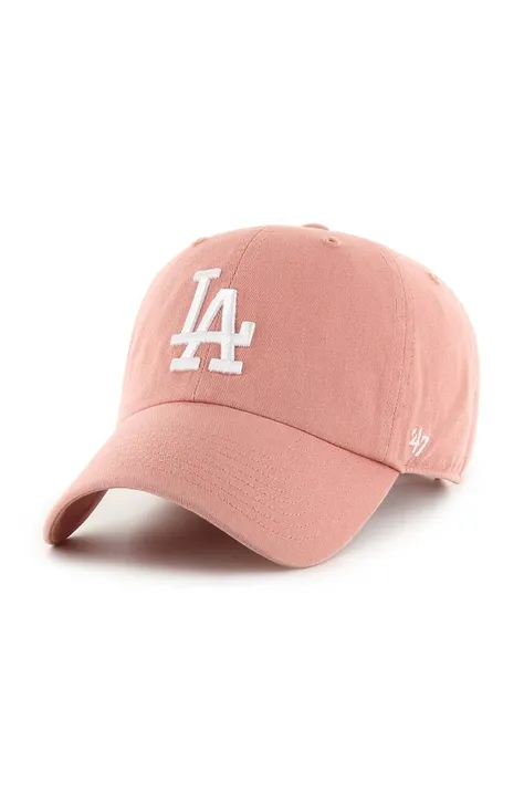 47brand șapcă de baseball din bumbac MLB Los Angeles Dodgers culoarea portocaliu, cu imprimeu