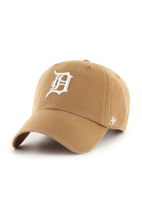 Хлопковая кепка 47 brand MLB Detroit Tigers цвет коричневый с аппликацией