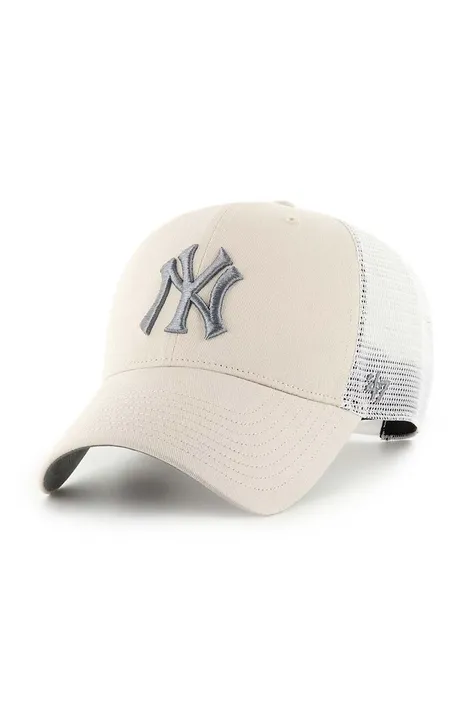 Кепка 47brand MLB New York Yankees колір бежевий з аплікацією