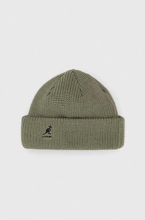 Kangol caciula culoarea verde, din tricot gros