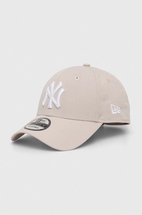 Šiltovka New Era béžová farba, s nášivkou, NEW YORK YANKEES