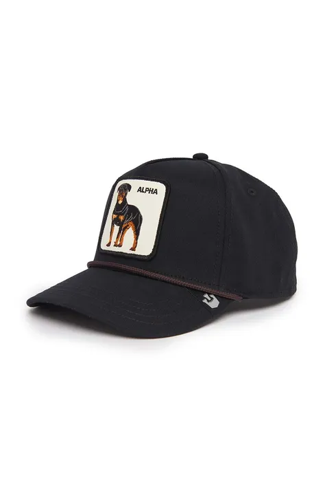 Бавовняна бейсболка Goorin Bros Alpha Dog колір чорний з аплікацією 101-1133