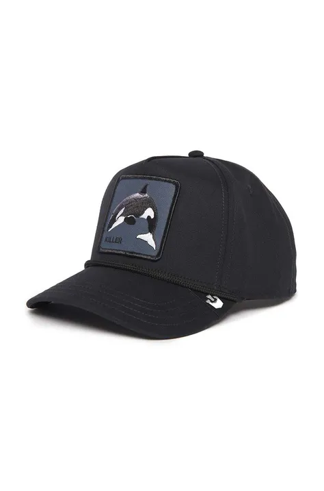 Pamučna kapa sa šiltom Goorin Bros Killer Whale boja: crna, s aplikacijom, 101-1107