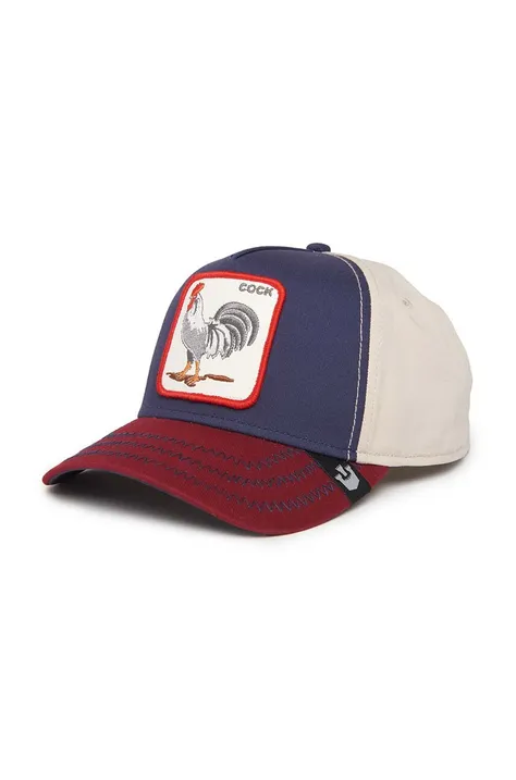 Bavlněná baseballová čepice Goorin Bros All American Rooster tmavomodrá barva, s aplikací, 101-1109