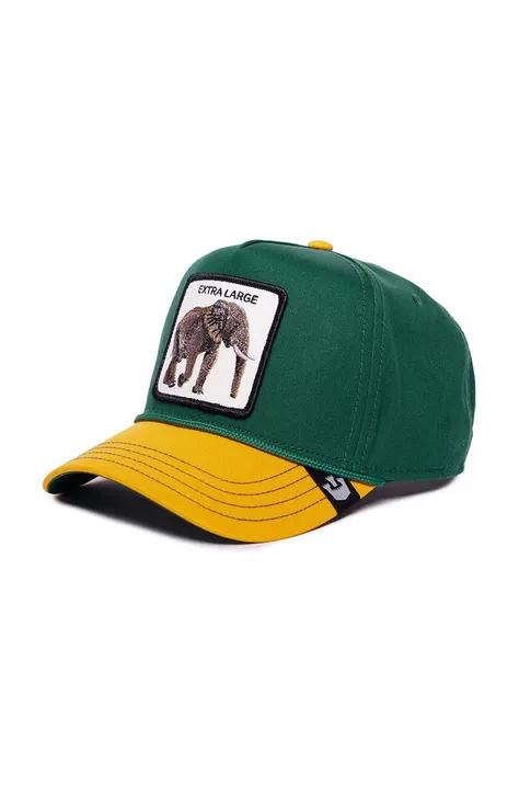 Памучна шапка с козирка Goorin Bros Extra Large в зелено с апликация 101-1328