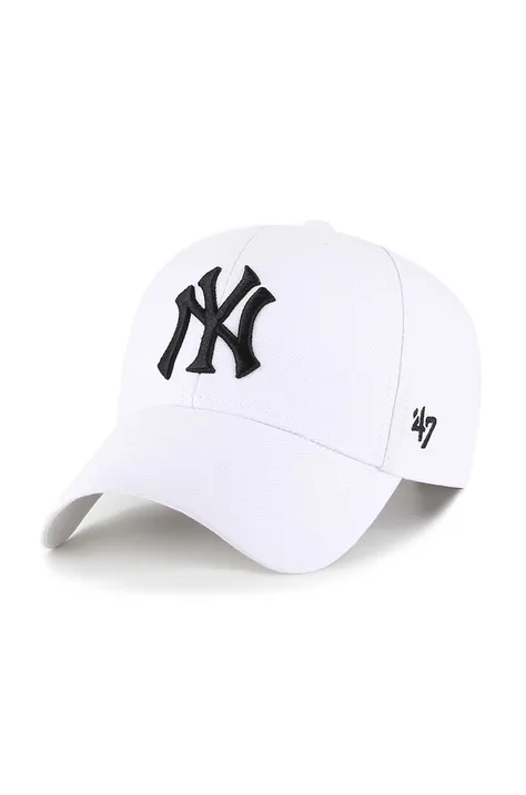 47brand sapka gyapjúkeverékből MLB New York Yankees fehér, nyomott mintás, B-MVPSP17WBP-WHM