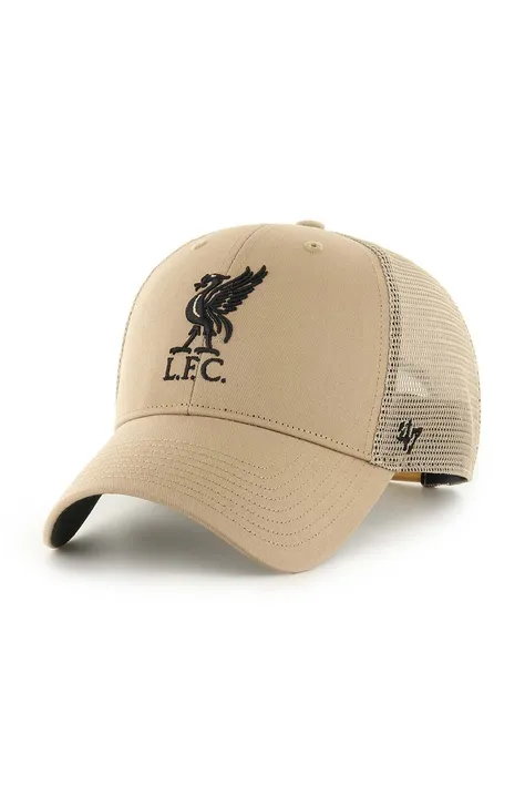 Кепка 47 brand Liverpool FC колір бежевий з аплікацією EPL-BRANS04CTP-KHB
