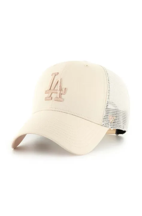 47 brand berretto da baseball MLB Los Angeles Dodgers colore beige con applicazione BCWS-BRSRS12CTP-NT88