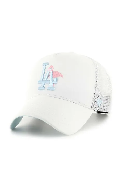 Šiltovka 47 brand MLB Los Angeles Dodgers biela farba, s nášivkou, B-ICNDT12CTP-WH