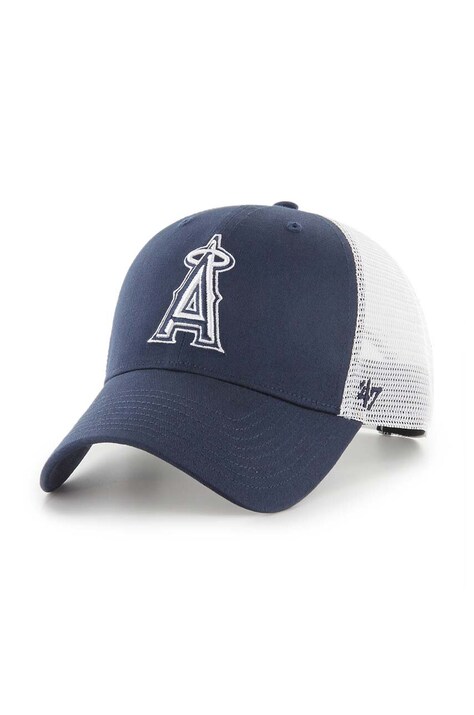 47 brand sapca MLB LA Angels culoarea albastru marin, cu imprimeu, B-BLMSH04GWP-NY