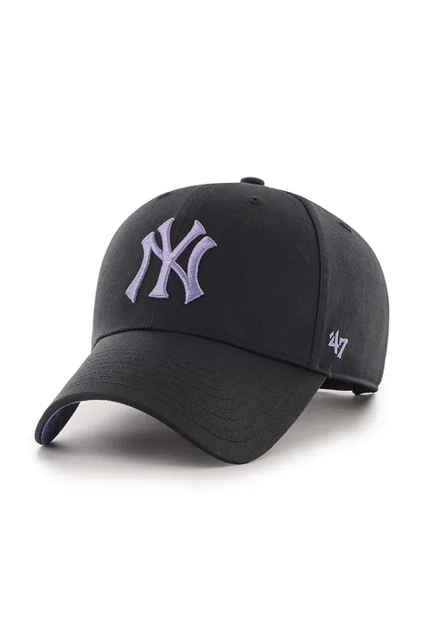 Кепка 47 brand MLB New York Yankees колір чорний з аплікацією B-ENLSP17CTP-BK