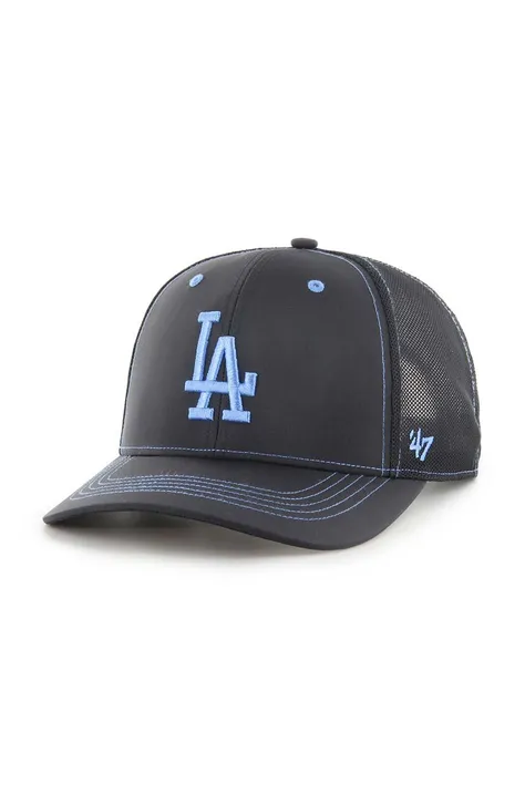 Кепка 47 brand MLB Los Angeles Dodgers цвет чёрный с аппликацией B-XRAYD12BBP-BK