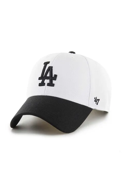 Кепка 47 brand MLB Los Angeles Dodgers колір білий з аплікацією B-SUMTT12WBP-WH