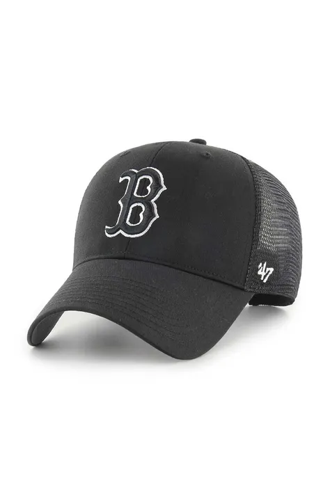 Шапка с козирка 47 brand MLB Boston Red Sox в черно с апликация B-BRANS02CTP-BKD