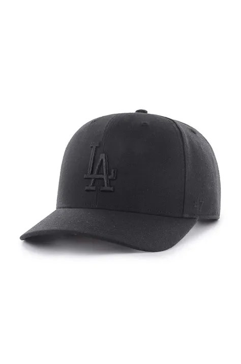 Шапка с козирка 47 brand MLB Los Angeles Dodgers в черно с апликация B-CLZOE12WBP-BKD