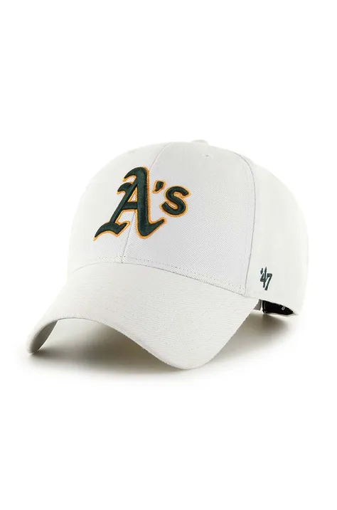Kšiltovka 47 brand MLB Oakland Athletics bílá barva, s aplikací, B-MVP18WBV-WHA