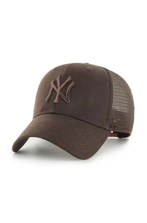 Шапка с козирка 47 brand MLB New York Yankees в кафяво с апликация B-BRANS17CTP-BW