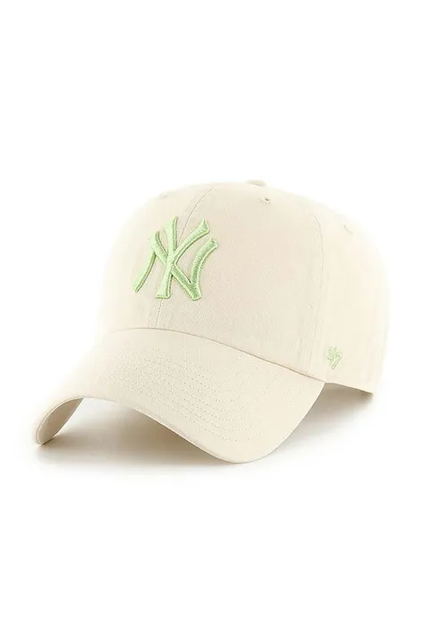 Šiltovka 47 brand MLB New York Yankees béžová farba, s nášivkou, B-NLRGW17GWS-NTO
