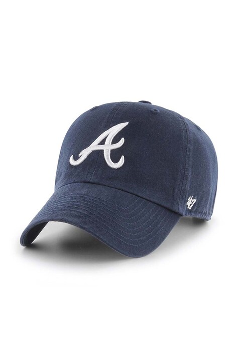 Βαμβακερό καπέλο του μπέιζμπολ 47 brand MLB Atlanta Braves χρώμα: ναυτικό μπλε, B-RGW01GWS-NYD