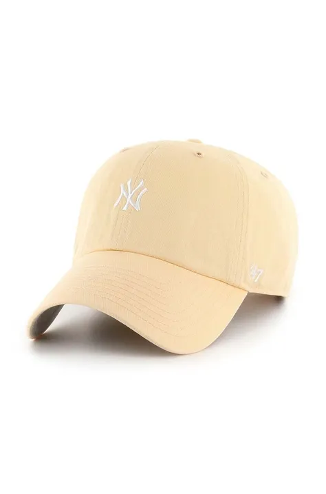 47 brand czapka z daszkiem bawełniana MLB New York Yankees kolor pomarańczowy z aplikacją B-BSRNR17GWS-AF