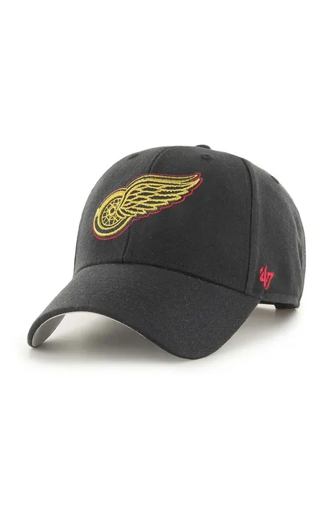 47 brand czapka z daszkiem NHL Detroit Red Wings kolor czarny z aplikacją H-MTLCS05WBP-BKA