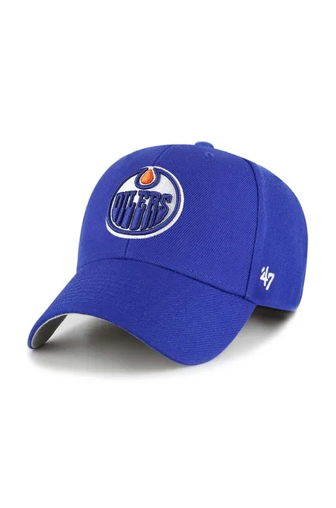 47 brand czapka z daszkiem NHL Edmonton Oilers kolor niebieski z aplikacją H-MVP06WBV-RYF