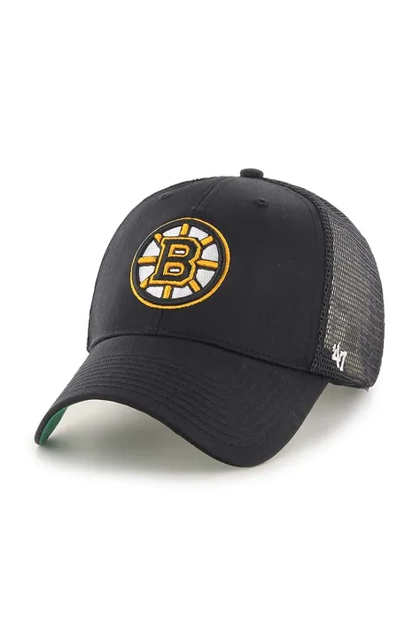 Шапка с козирка 47 brand NHL Boston Bruins в черно с апликация H-BRANS01CTP-BKB
