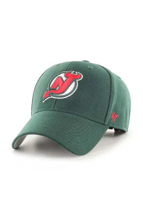Šiltovka 47 brand NHL New Jersey Devils zelená farba, s nášivkou, HVIN-MVP11WBV-DG82