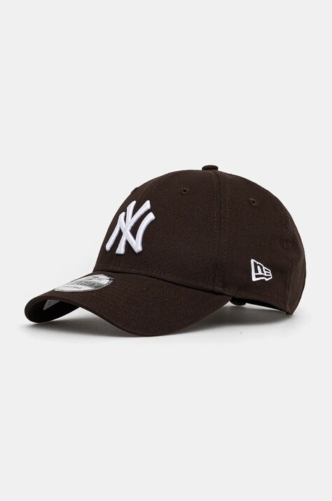 Bavlnená šiltovka New Era NEW YORK YANKEES hnedá farba, s nášivkou, 60471458