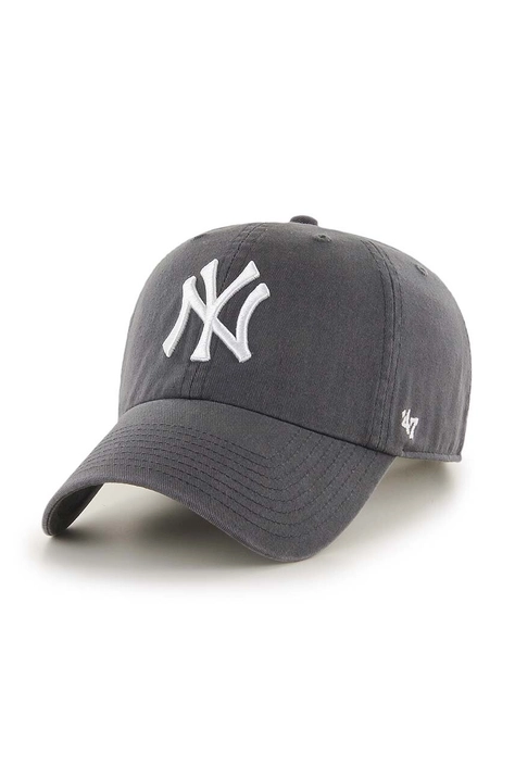 Bombažna bejzbolska kapa 47 brand MLB New York Yankees siva barva, B-RGW17GWS-GH