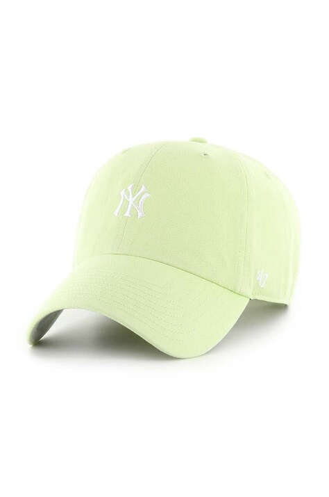 Βαμβακερό καπέλο του μπέιζμπολ 47 brand MLB New York Yankees χρώμα: πράσινο, B-BSRNR17GWS-F1