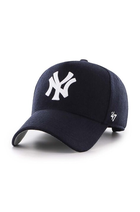 Καπάκι με μείγμα μαλλί 47 brand MLB New York Yankees χρώμα: ναυτικό μπλε, B-CHSMD17WIS-NY