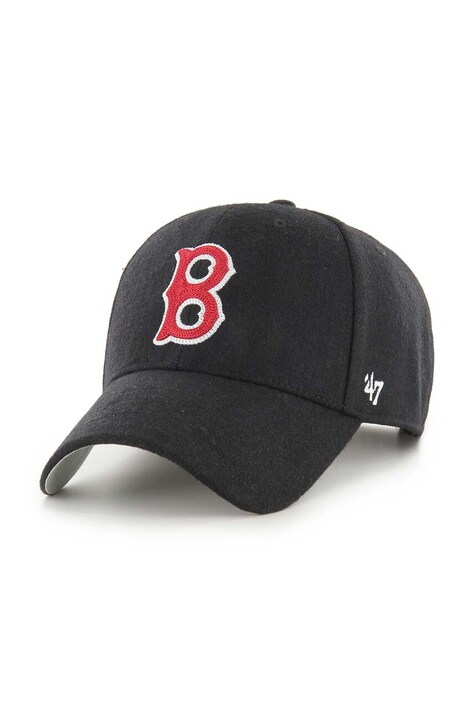 47 brand șapcă de lana MLB Boston Red Sox culoarea negru, cu imprimeu, BCPTN-CHSMS02WIP-BK46