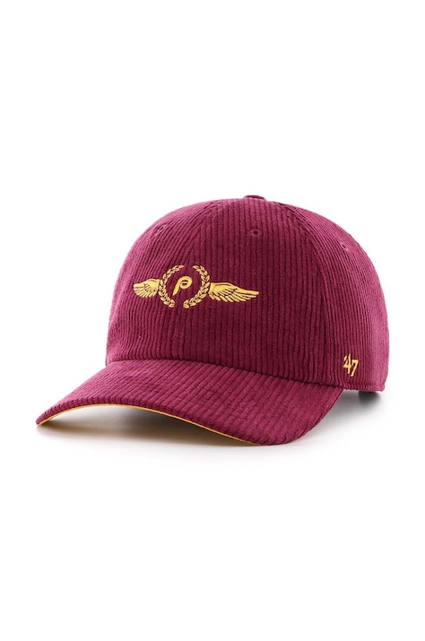 Samtana kapa sa šiltom 47 brand MLB Philadelphia Phillies boja: bordo, s aplikacijom, B-SKYMF19EWS-CA