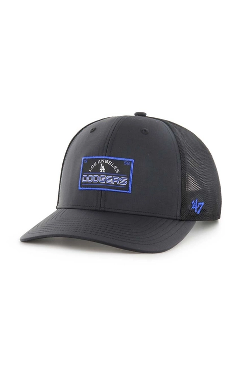 Шапка с козирка 47 brand MLB Los Angeles Dodgers в черно с апликация B-FAIRH12BBP-BK