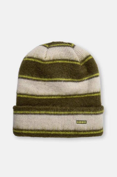 Шапка Kangol FUZZY STRIPE колір зелений з товстого трикотажу K3725.SK301