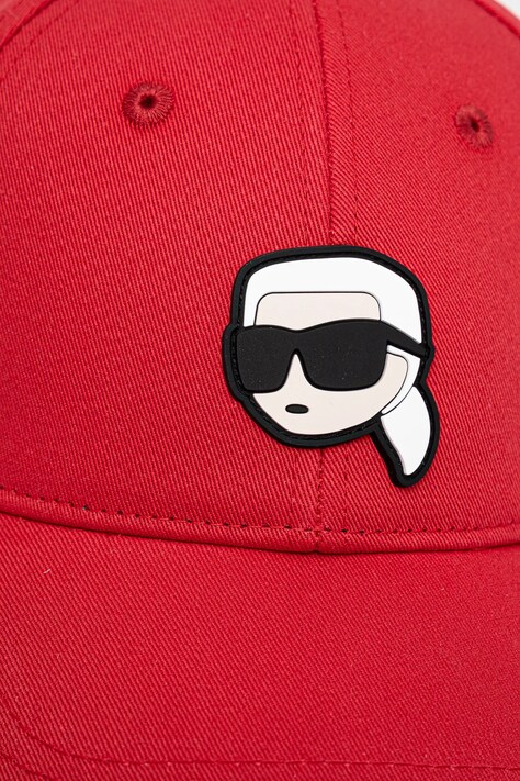 Бавовняна бейсболка Karl Lagerfeld IKON — AA00-CAU2E5, червоний — фото 2