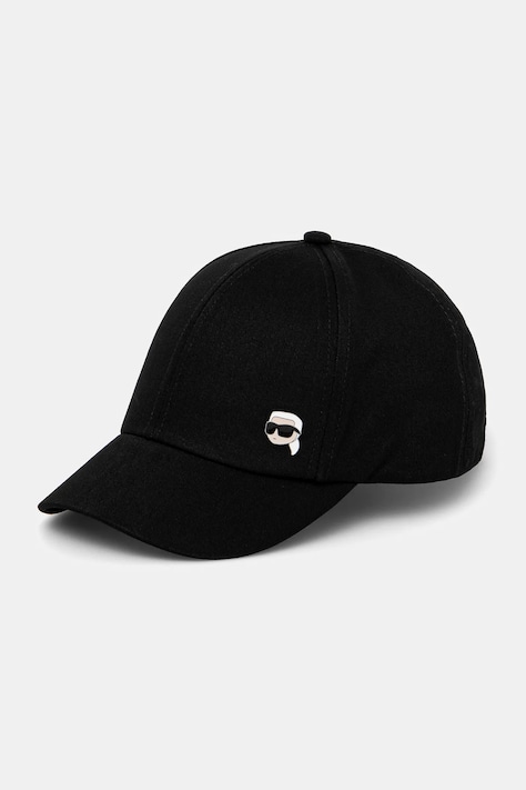 Хлопковая кепка Karl Lagerfeld цвет чёрный однотонная A2W33061