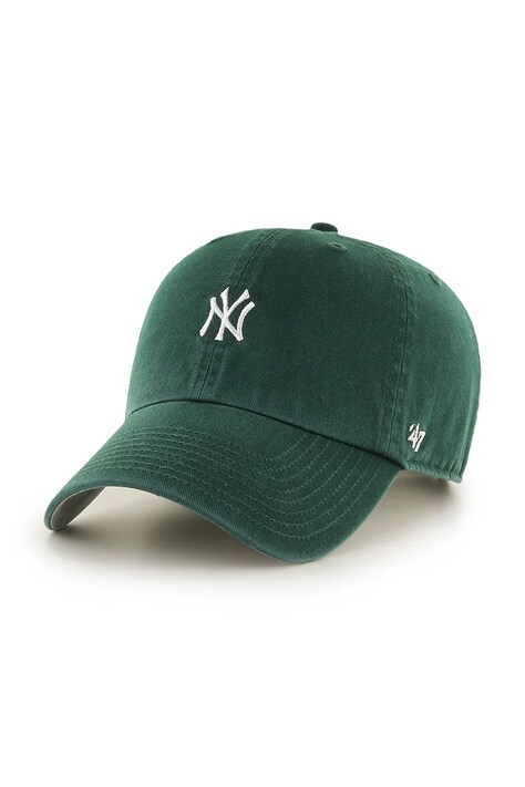 Bavlněná baseballová čepice 47 brand MLB New York Yankees zelená barva, B-BSRNR17GWS-DG