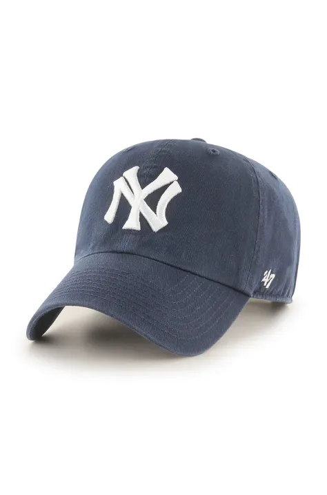 47 brand czapka z daszkiem bawełniana MLB Cooperstown New York Yankees kolor granatowy gładka BCPTN-NLRGW17GWS-NY11