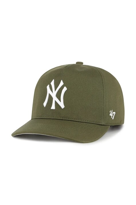 Bavlněná baseballová čepice 47 brand MLB New York Yankees zelená barva, B-FHTCH17GWP-SW