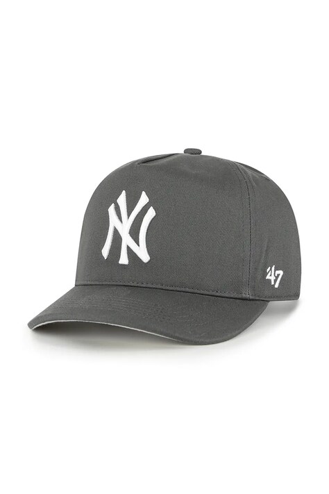 47 brand șapcă de baseball din bumbac MLB New York Yankees culoarea gri, uni, B-FHTCH17GWP-CC
