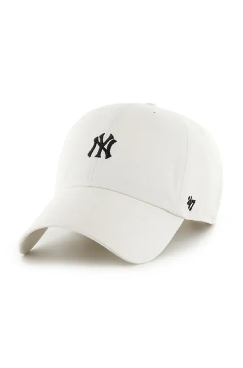 47 brand czapka z daszkiem bawełniana MLB New York Yankees kolor beżowy gładka B-FNDTN17GWS-SSA