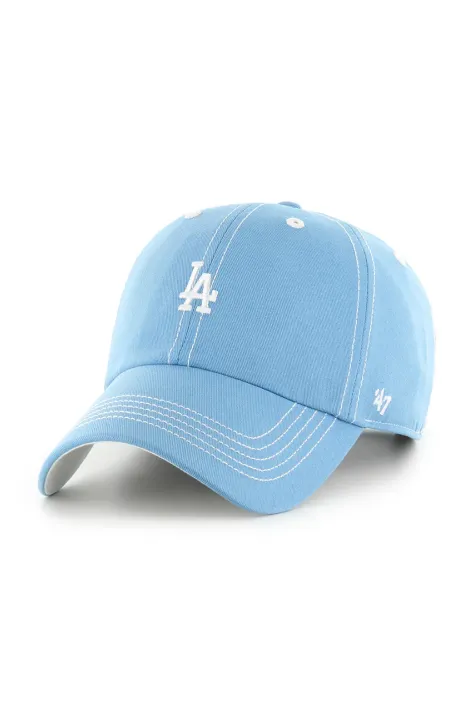 47 brand czapka z daszkiem bawełniana MLB LA Dodgers kolor niebieski gładka B-CSBCU12GWS-CO